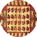 Round Persian Brown Traditional Rug, tr1425brn