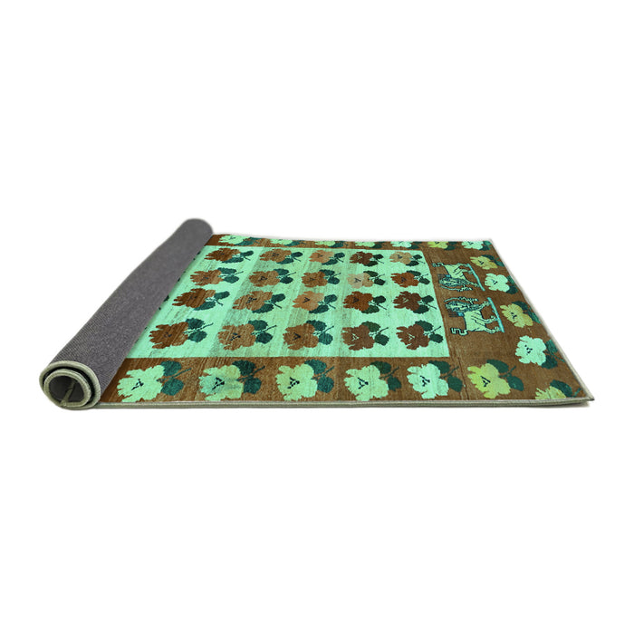 Sideview of Persian Turquoise Traditional Rug, tr1425turq