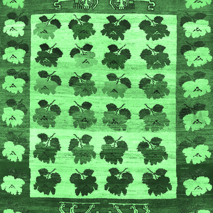 Machine Washable Persian Emerald Green Traditional Area Rugs, wshtr1425emgrn