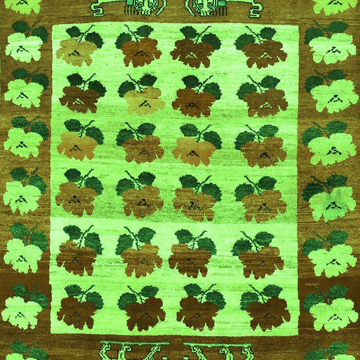 Serging Thickness of Machine Washable Persian Green Traditional Area Rugs, wshtr1425grn