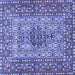 Square Persian Blue Traditional Rug, tr1426blu
