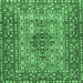 Square Persian Emerald Green Traditional Rug, tr1426emgrn
