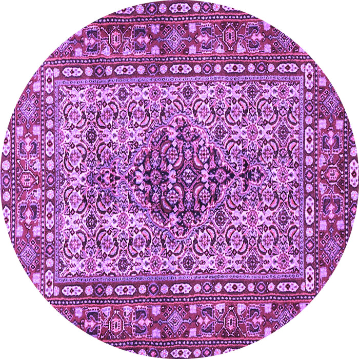 Round Machine Washable Persian Purple Traditional Area Rugs, wshtr1426pur