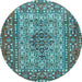 Round Persian Light Blue Traditional Rug, tr1426lblu