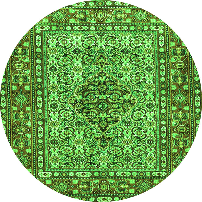 Square Persian Green Traditional Rug, tr1426grn