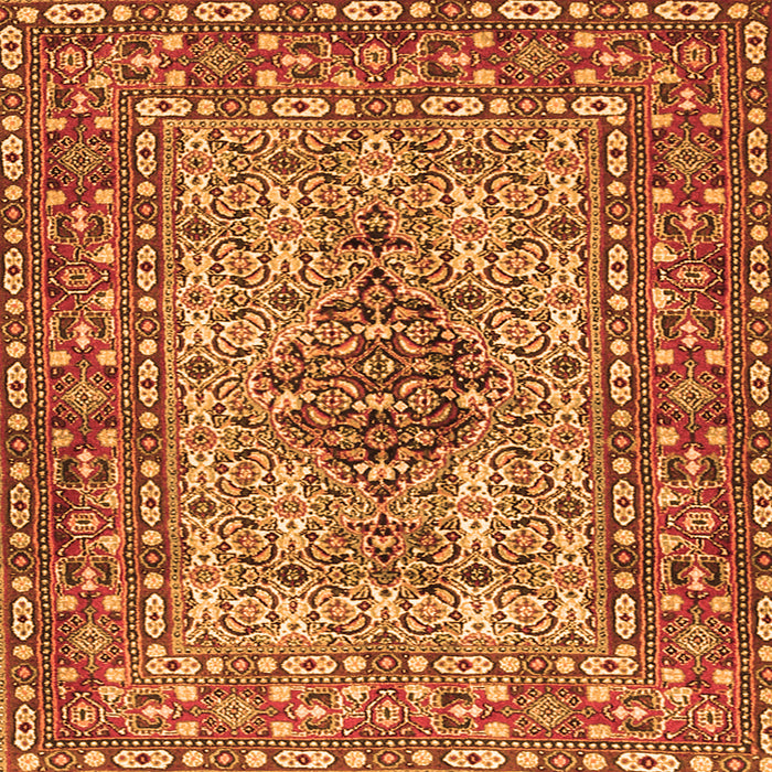 Round Machine Washable Persian Orange Traditional Area Rugs, wshtr1426org