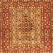 Round Machine Washable Persian Orange Traditional Area Rugs, wshtr1426org