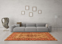 Machine Washable Persian Orange Traditional Rug, wshtr1426org