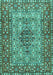 Machine Washable Persian Turquoise Traditional Area Rugs, wshtr1426turq