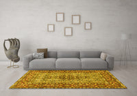 Machine Washable Persian Yellow Traditional Rug, wshtr1426yw