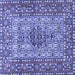 Square Machine Washable Persian Blue Traditional Rug, wshtr1426blu