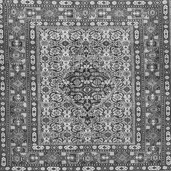 Round Machine Washable Persian Gray Traditional Rug, wshtr1426gry