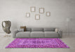 Machine Washable Persian Purple Traditional Area Rugs in a Living Room, wshtr1426pur