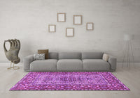 Machine Washable Persian Purple Traditional Rug, wshtr1426pur