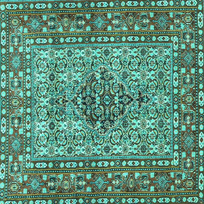 Square Machine Washable Persian Turquoise Traditional Area Rugs, wshtr1426turq