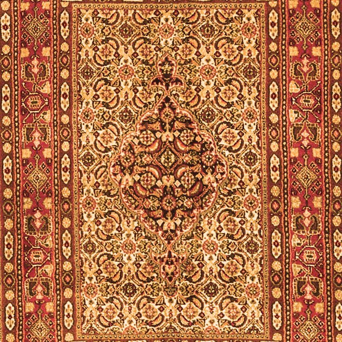 Serging Thickness of Machine Washable Persian Orange Traditional Area Rugs, wshtr1426org