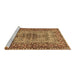 Sideview of Machine Washable Persian Brown Traditional Rug, wshtr1426brn