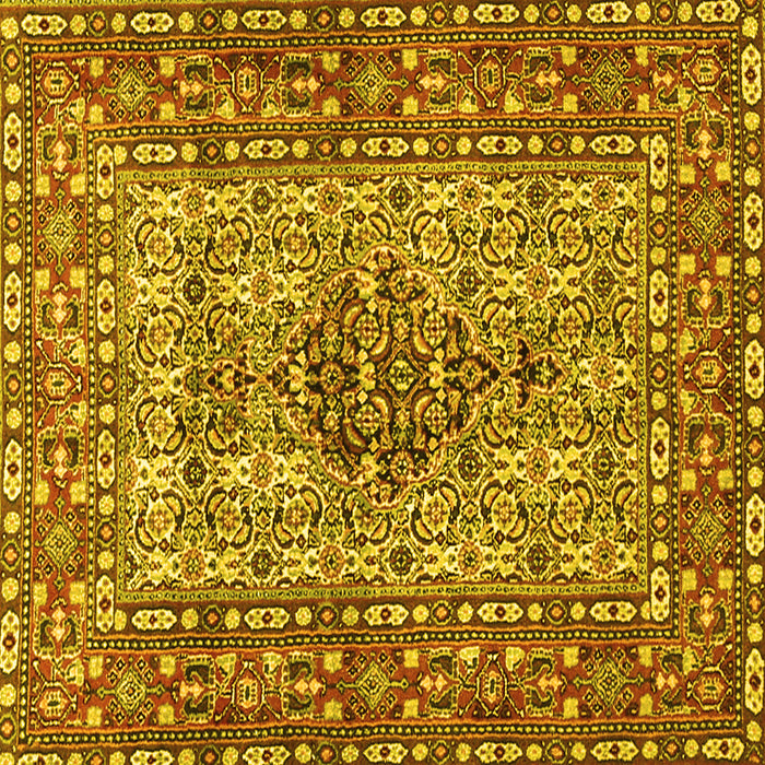 Square Machine Washable Persian Yellow Traditional Rug, wshtr1426yw