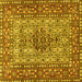 Square Persian Yellow Traditional Rug, tr1426yw