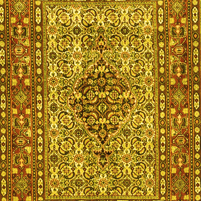 Machine Washable Persian Yellow Traditional Rug, wshtr1426yw