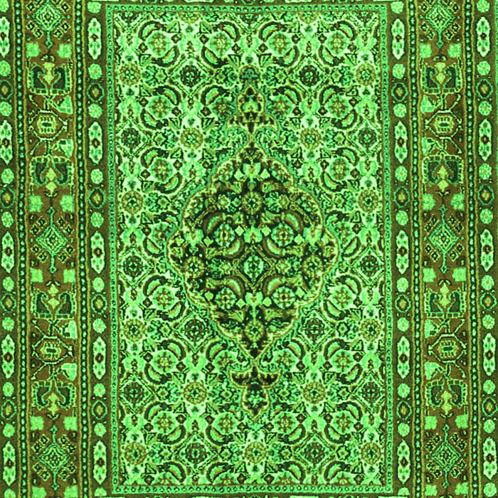 Serging Thickness of Machine Washable Persian Green Traditional Area Rugs, wshtr1426grn