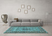 Machine Washable Persian Light Blue Traditional Rug in a Living Room, wshtr1426lblu