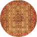 Machine Washable Persian Orange Traditional Area Rugs, wshtr1426org