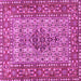 Square Machine Washable Persian Pink Traditional Rug, wshtr1426pnk