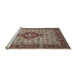 Sideview of Machine Washable Traditional Light French Beige Brown Rug, wshtr1427