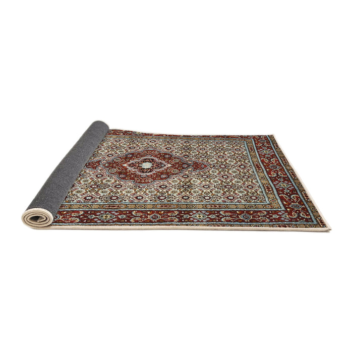 Sideview of Traditional Light French Beige Brown Medallion Rug, tr1427