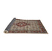 Sideview of Traditional Light French Beige Brown Medallion Rug, tr1427