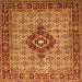 Serging Thickness of Medallion Orange Traditional Rug, tr1427org