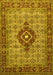 Machine Washable Medallion Yellow Traditional Rug, wshtr1427yw