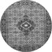 Square Medallion Gray Traditional Rug, tr1427gry