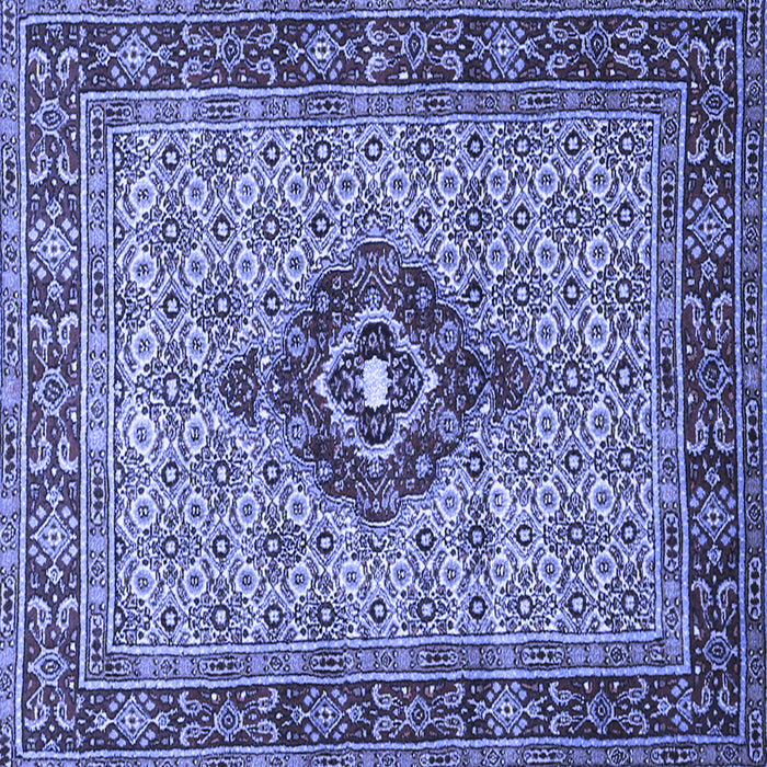 Square Medallion Blue Traditional Rug, tr1427blu