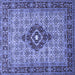 Square Medallion Blue Traditional Rug, tr1427blu