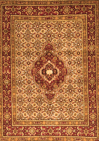 Medallion Orange Traditional Rug, tr1427org