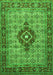 Serging Thickness of Machine Washable Medallion Green Traditional Area Rugs, wshtr1427grn