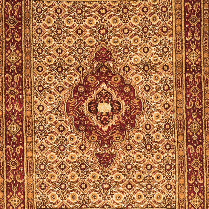 Serging Thickness of Machine Washable Medallion Orange Traditional Area Rugs, wshtr1427org
