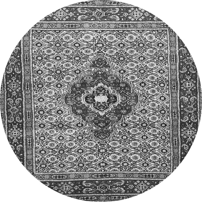 Machine Washable Medallion Gray Traditional Rug, wshtr1427gry