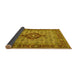 Sideview of Medallion Yellow Traditional Rug, tr1427yw