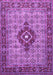 Machine Washable Medallion Purple Traditional Area Rugs, wshtr1427pur