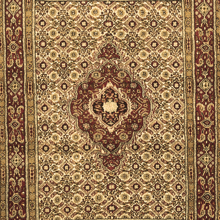Machine Washable Medallion Brown Traditional Rug, wshtr1427brn