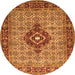 Square Medallion Orange Traditional Rug, tr1427org