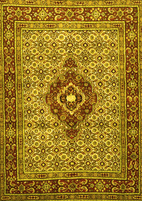 Medallion Yellow Traditional Rug, tr1427yw