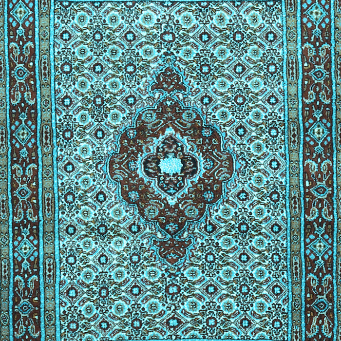 Medallion Light Blue Traditional Rug, tr1427lblu