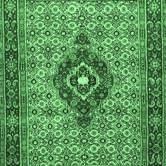 Medallion Emerald Green Traditional Rug, tr1427emgrn