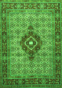 Medallion Green Traditional Rug, tr1427grn