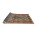 Sideview of Traditional Light French Beige Brown Persian Rug, tr1428