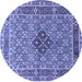 Round Persian Blue Traditional Rug, tr1428blu